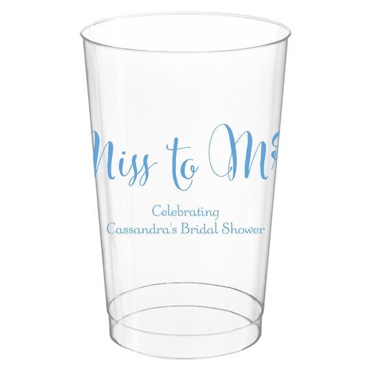 Miss To Mrs Clear Plastic Cups